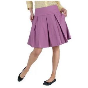 Liz Claiborne New York Railroad Stripe A-Line Pleated Skirt Size 14 Purp…